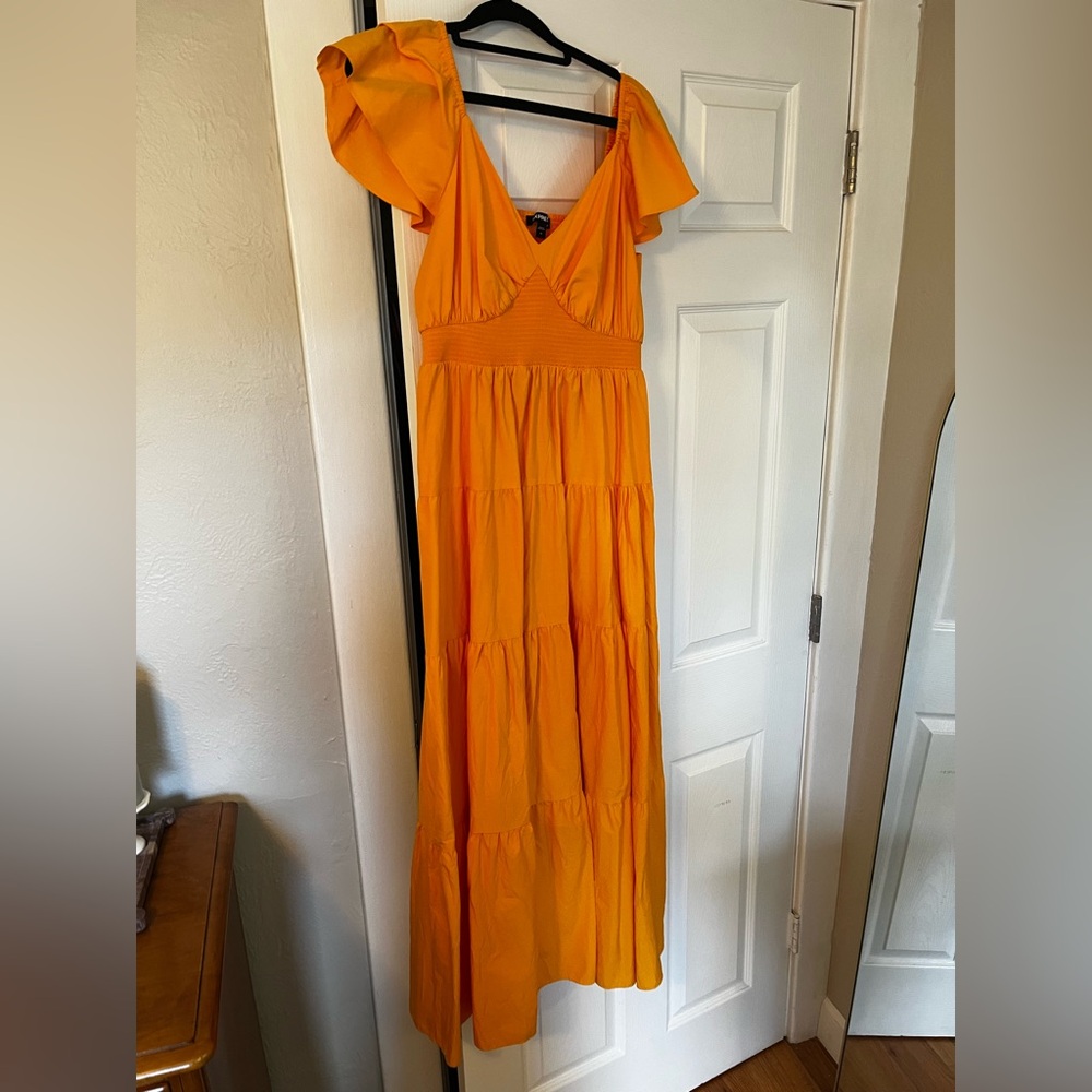 Express Vibrant Orange Maxi Dress